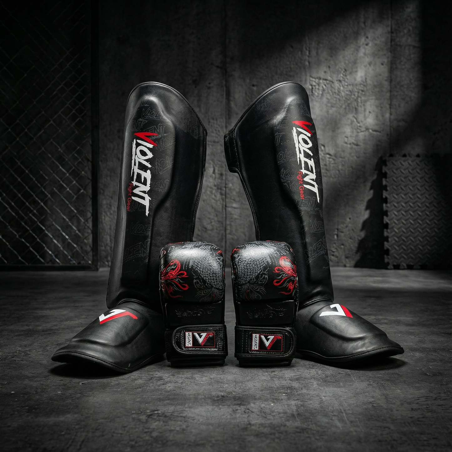 MMA Gloves & Shin Guard Set