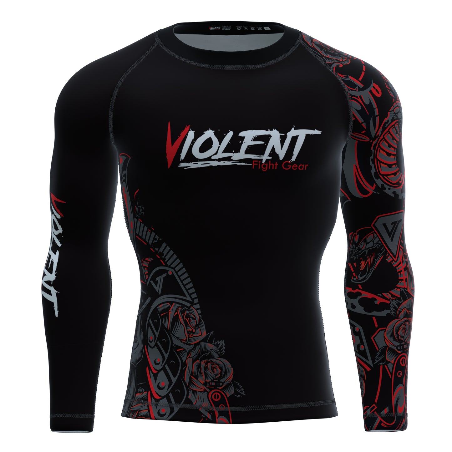 Rashguard long-sleeve black/red