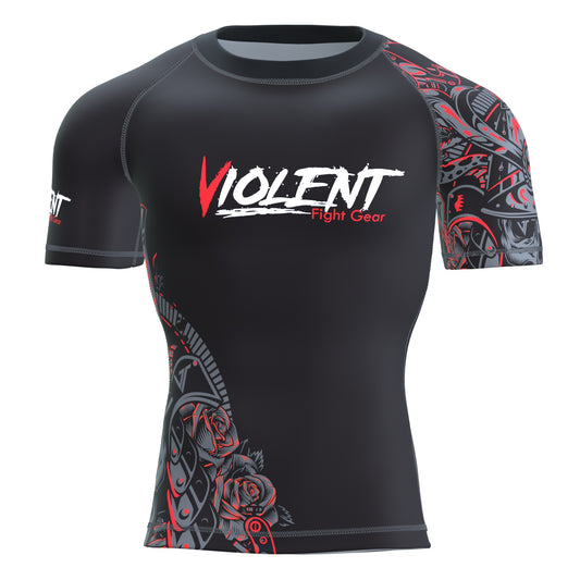 Rashguard short-sleeve black/red