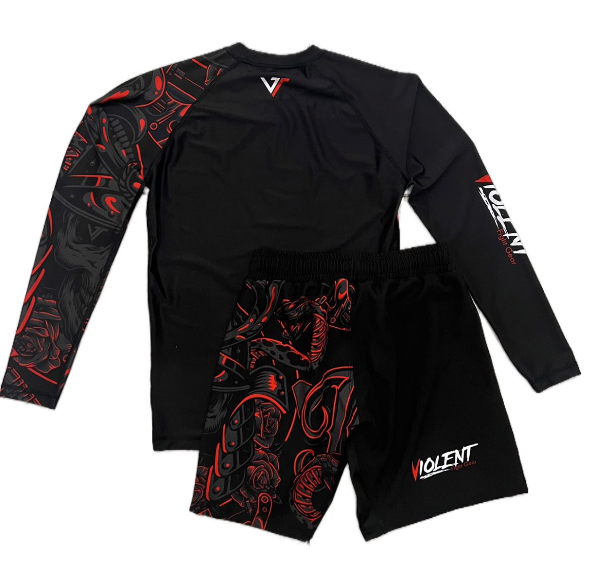 MMA Set black/red long sleeve