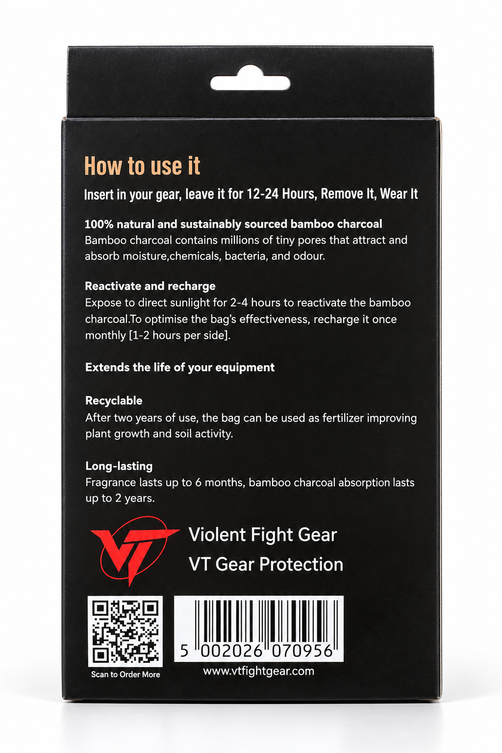 VT Bamboo Charcoal Deodoriser -  Nature Oud Wood (Odour Absorber, Reusable up to 2 Years, 2 × 75g)