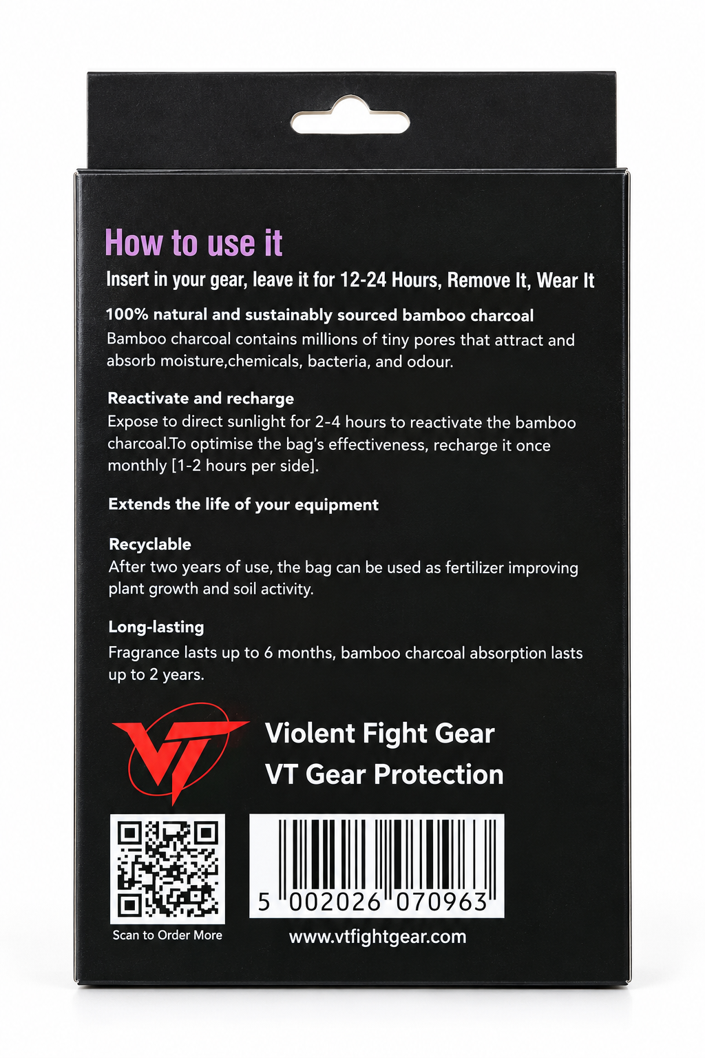 VT Bamboo Charcoal Deodoriser -  Nature Lavender (Odour Absorber, Reusable up to 2 Years, 2 × 75g)
