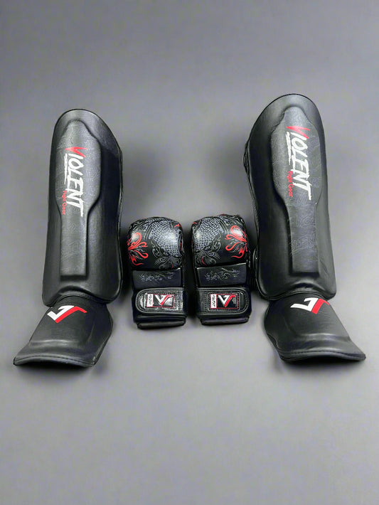 MMA Gloves &amp; Shin Guard Set